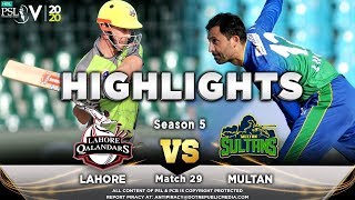 Lahore Qalandars vs Multan Sultans  Full Match Highlights  Match 29  15 March  HBL PSL 2020 [upl. by Matilde3]