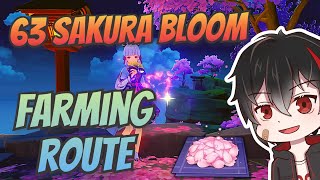 63 Sakura Bloom Locations  Farming Routes Genshin Impact [upl. by Molahs]