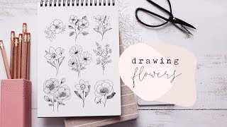 How To Draw Flowers  Florals Step By Step [upl. by Alvar]