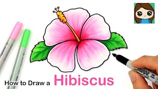 How to Draw a Hibiscus Flower Easy 🌺 [upl. by Ladnek]