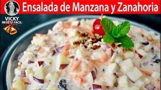 Ensalada de Manzana y Zanahoria para las Fiestas  VickyRecetaFacil [upl. by Xino]