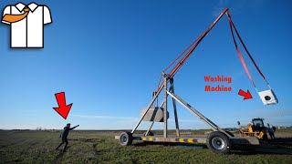 MASSIVE TrebuchetCatapult First Test [upl. by Asilehs]